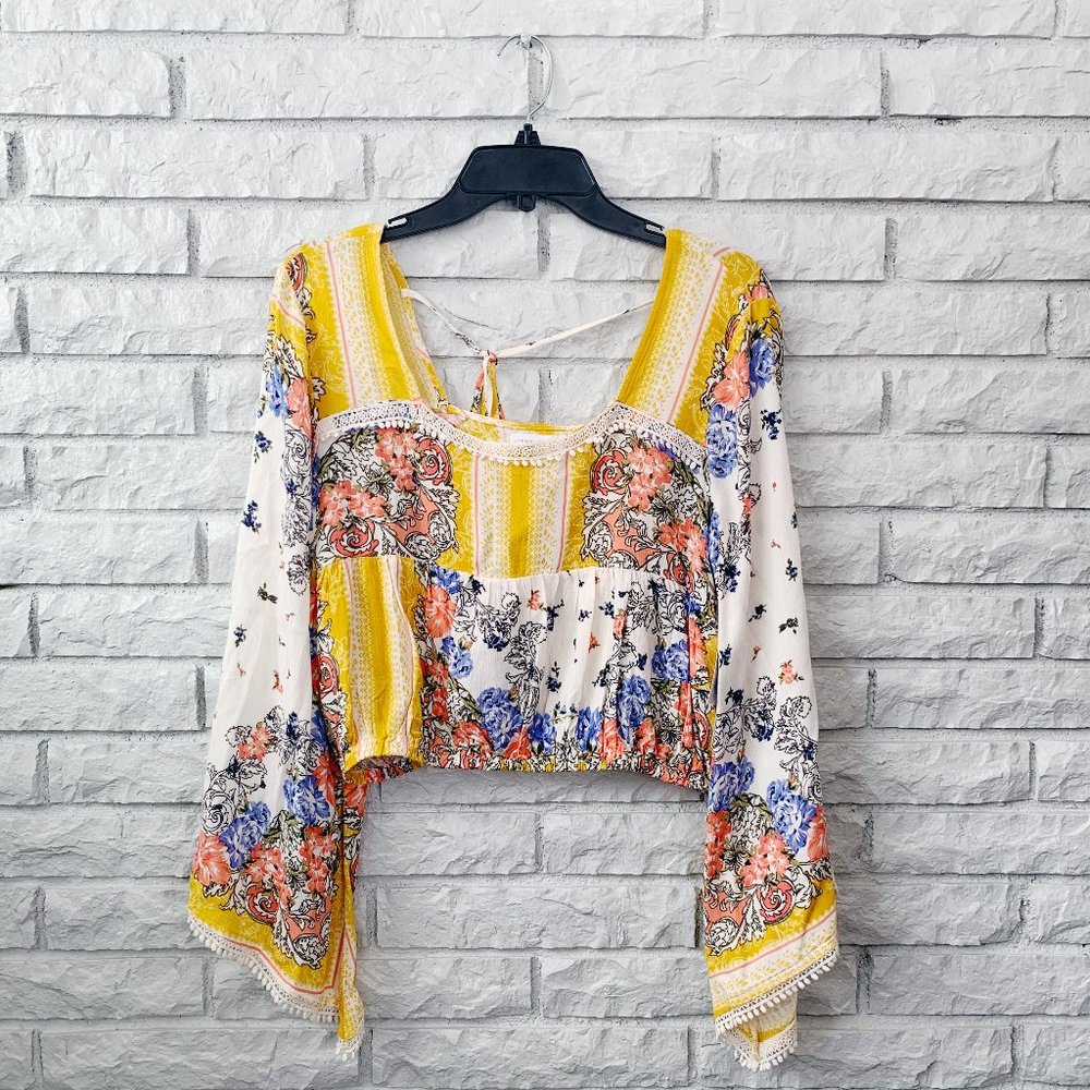 Coco + Jaimeson Boho Crop Top Blouse - image 2